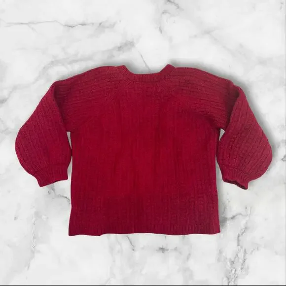 Faherty Aria Sweater, Burgundy Knit, 70% Baby Alpaca 7%Wool, Made In Peru Sz XL - Picture 2 of 7